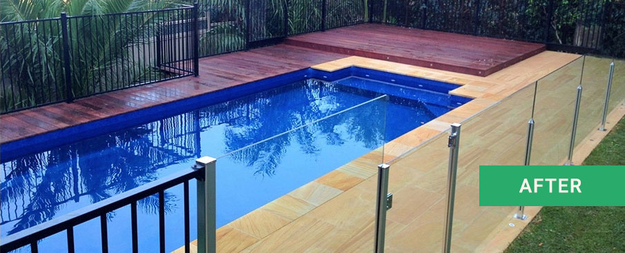 After Decking installation of a Swimming Pool
