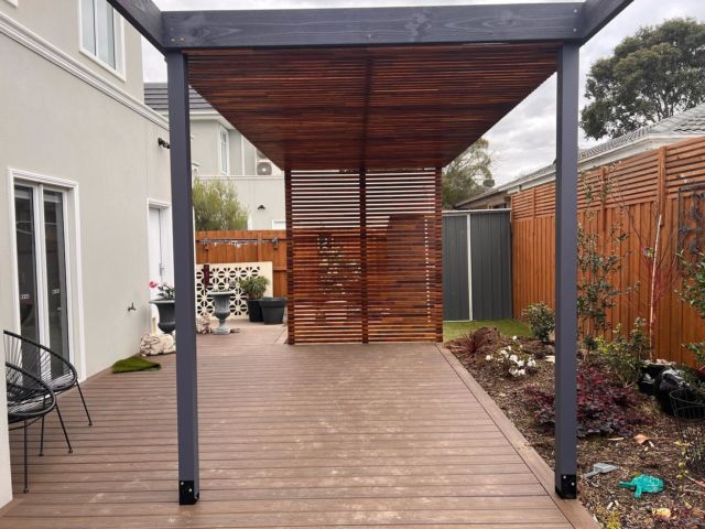 Trex deck and modern pergola just completed